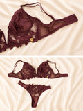 ROSE LACE — Conjunto Borgoña / Azul